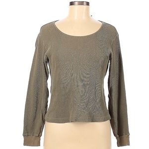 Gap waffle thermal shirt in olive green M